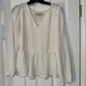 Ann Taylor LOFT V-Neck Long Sleeve Blouse